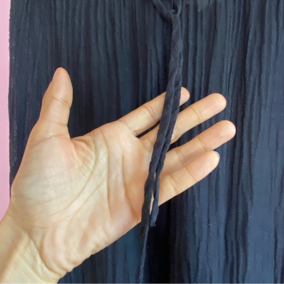 Monday Swimwear Belize Crinkle Linen Beach Pants, Black, S - Picture 9 of 15